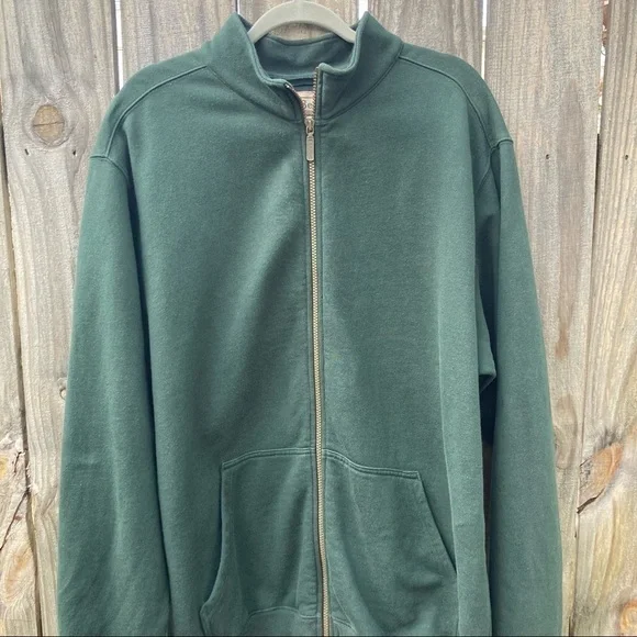 L.L.Bean Full zip up Sweatshirt Hunter Green Men’s Large \ Tall - Picture 2 of 7